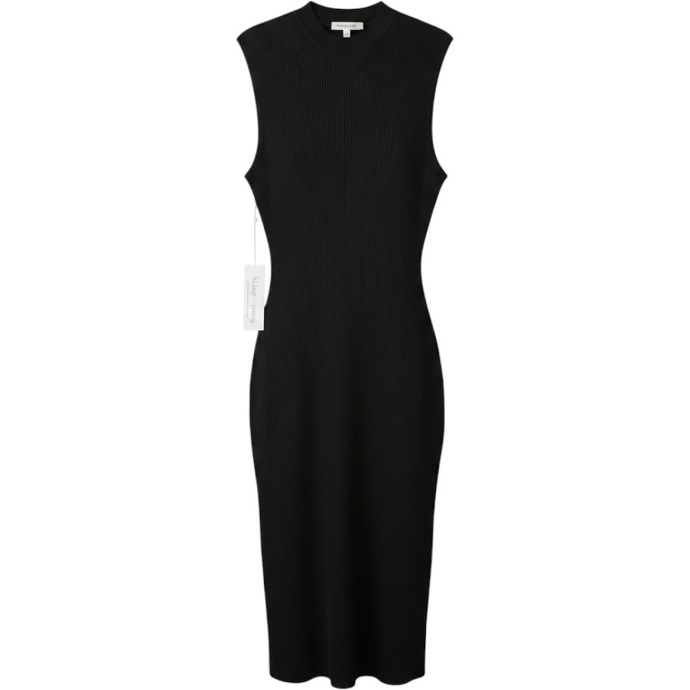 Bishop + Young Ribbed Knit Sleeveless Midi Dress Plum Burgundy Small [NEW]